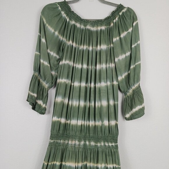 MELE BEACH Tie-Dye Stripes Off-Shoulder maxi dress women's one-size green - Picture 5 of 9